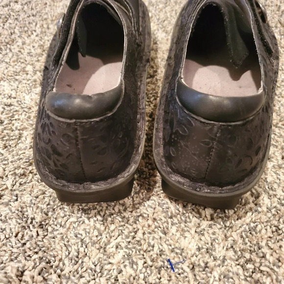 Alegria PG Lite Embossed Black Leather Slip On Shoes 38/8-8.5 - Picture 4 of 7